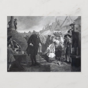 Dr. Johnson die een boete doet op de markt Briefkaart