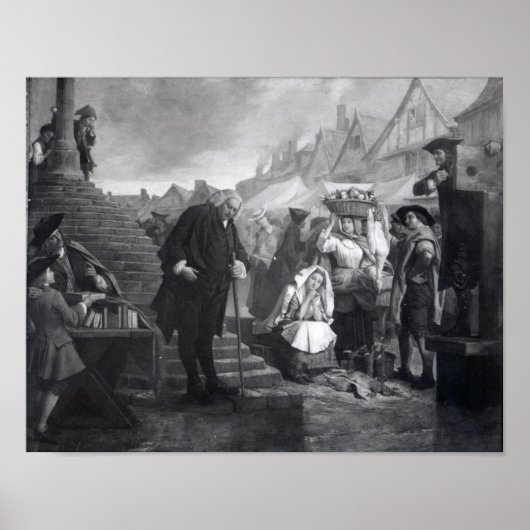 Dr. Johnson die een boete doet op de markt Poster (Voorkant)