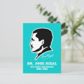 Dr. Jose Rizal @ 150th Birth Jubileum Souvenirs Briefkaart (Staand voorkant)
