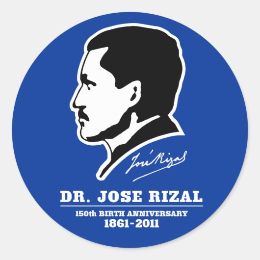 Dr. Jose Rizal @ 150th Birth Jubileum Souvenirs Ronde Sticker (Voorkant)