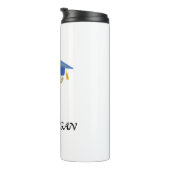 Dr. (Jouw naam) PhD Afstuderen Thermosbeker (Geroteerd rechts)