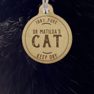Dr. Kat Naam Adres Funny Pet ID Cat Label Huisdierpenning