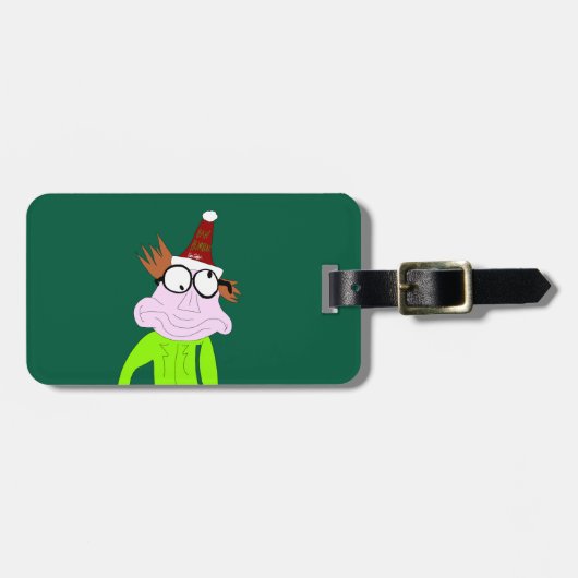 Dr. LeBrick Bah Humbug kerstmis Bagagelabel (Voorkant horizontaal)