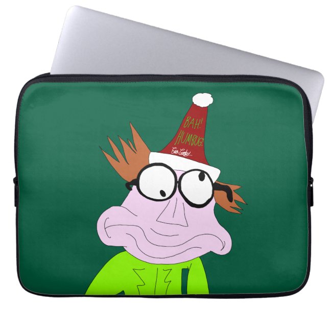 Dr. LeBrick Bah Humbug kerstmis Laptop Sleeve (Voorkant)