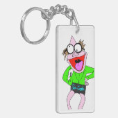 Dr. LeBrick draagt korte sleutelhanger (Voorkant Links)