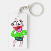 Dr. LeBrick draagt korte sleutelhanger (achterkant)