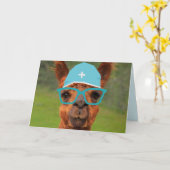 Dr. Llama Funny krijgt het goed Kaart (Gele Bloem)