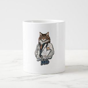 Dr. Meow MD - Grappige Kat Dokter Jumbo Koffiemok Grote Koffiekop