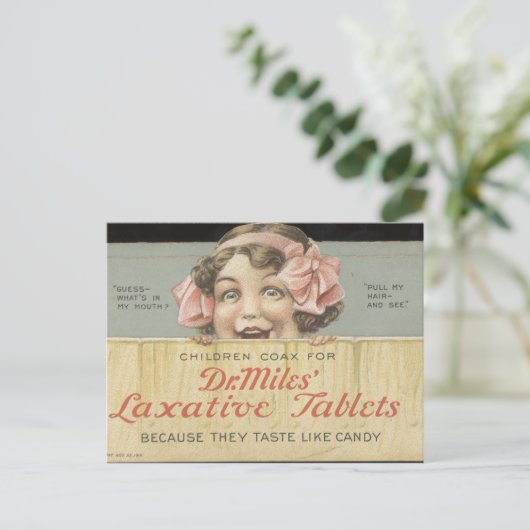 Dr. Miles Laxative Tablets Ephemera Briefkaart (Staand voorkant)