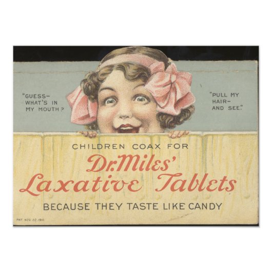 Dr Miles Laxative Tablets Ephemera Foto Print Afdruk (Voorkant)