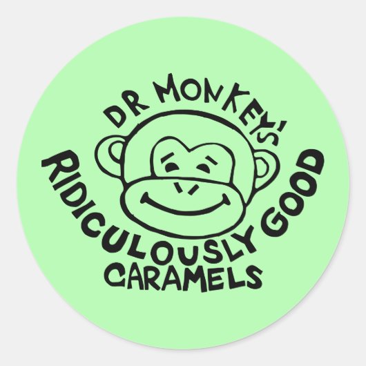 Dr. Monkey ronde Stickers (Voorkant)