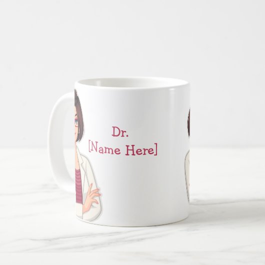 Dr. Name Custom Best Doctor Gift Coffee Mok (Voorkant links)