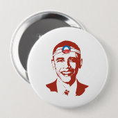Dr. Obama red Ronde Button 4,0 Cm (Voorkant /achterkant)