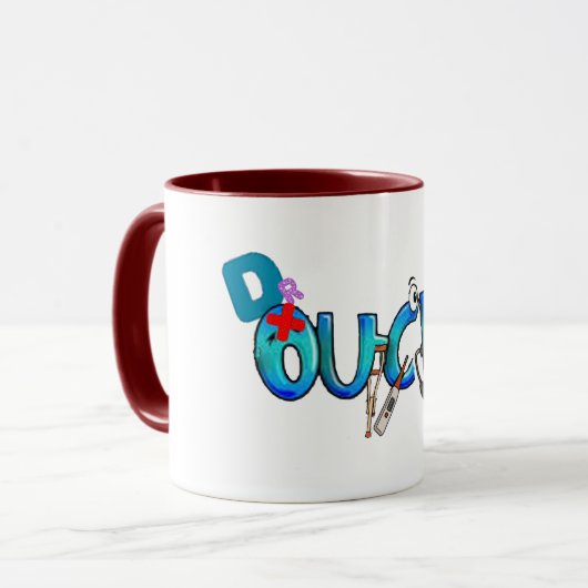 Dr ouch Doctor New Medical afstuderen grappige mok (Voorkant links)