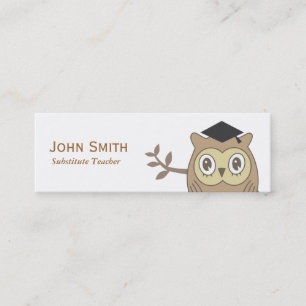 Dr. Owl Substitute Teacher Mini Visitekaartje