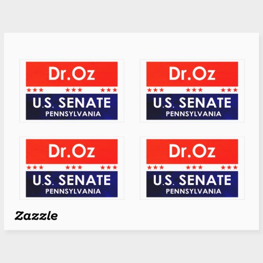 Dr. Oz US Senate Pennsylvania Rechthoekige Sticker (Vel)