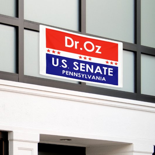 Dr. Oz US Senate Pennsylvania Spandoek (Buitenkant Gebouw)