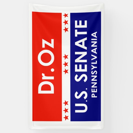 Dr. Oz US Senate Pennsylvania Spandoek (Verticaal)