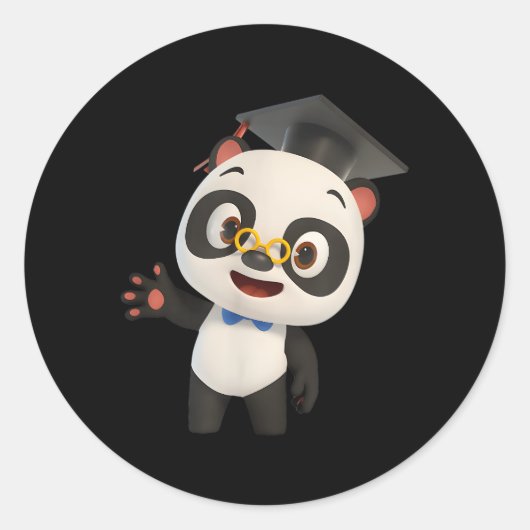 Dr Panda Official Ronde Sticker (Voorkant)