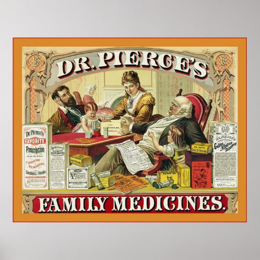 Dr Peirce's Family Medicines ~  Advert Poster (Voorkant)