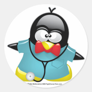 Dr. Penguin Ronde Sticker