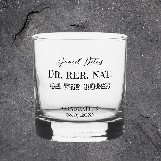 Dr. rer nat doctoraat Doktor Abschluss geschenk wh Whisky Glas