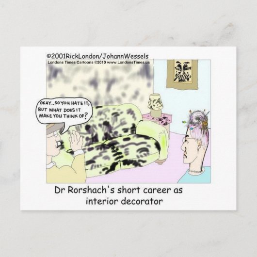 Dr Roarscach Interieurontwerper Grappige T-shirts Briefkaart (Voorkant)