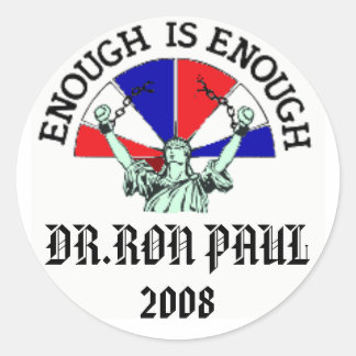 DR.RON PAUL, 2008 RONDE STICKER