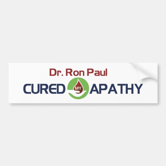 Dr. Ron Paul heeft mijn apathie genezen Bumpersticker (Voorkant)