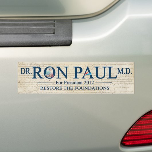 Dr. Ron Paul MD voor President 2012 Bumpersticker (Op auto)