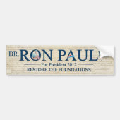 Dr. Ron Paul MD voor President 2012 Bumpersticker (Voorkant)