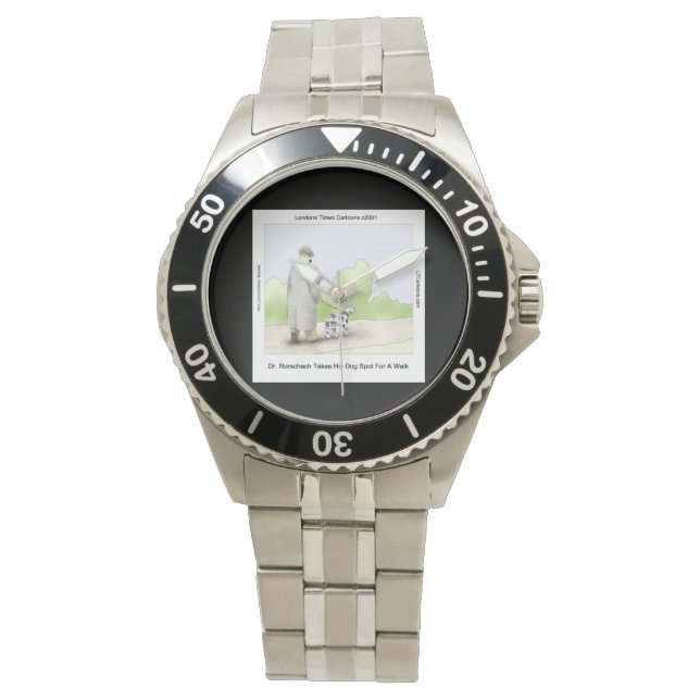 Dr Rorschach & Hond Spot Grappige Rick Londen Kijk Horloge (Voorkant)