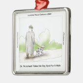 Dr. Rorschach neemt Dog Spot 4 A Walk Funny Metalen Ornament (Links)