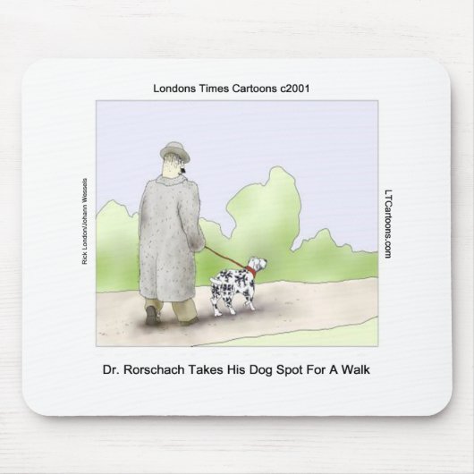 Dr. Rorschach neemt Dog Spot 4 A Walk Funny Muismat (Voorkant)