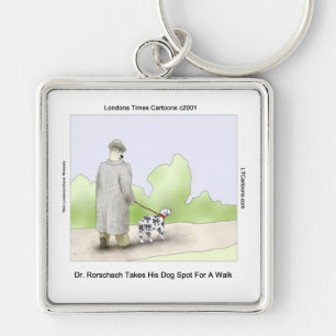 Dr Rorschach neemt hond Spot 4 mee voor een wandel Sleutelhanger