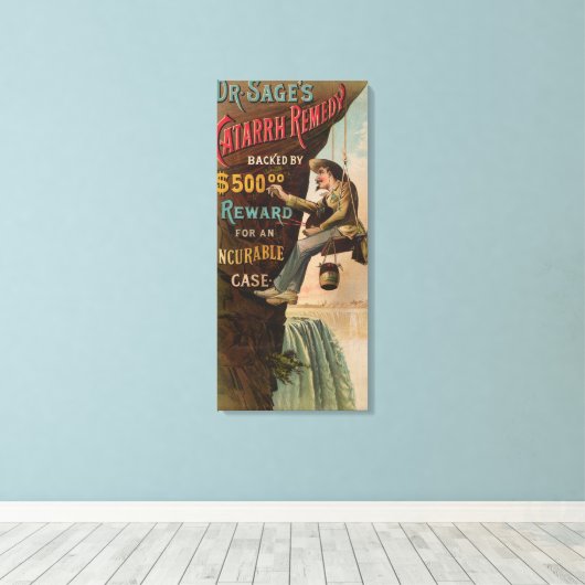 Dr. Sage's catarrhremedie Canvas Afdruk (Insitu (Houten vloer))