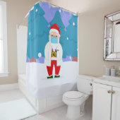 dr santa claus covid kermas gezichtsmasker douchegordijn (In situ)