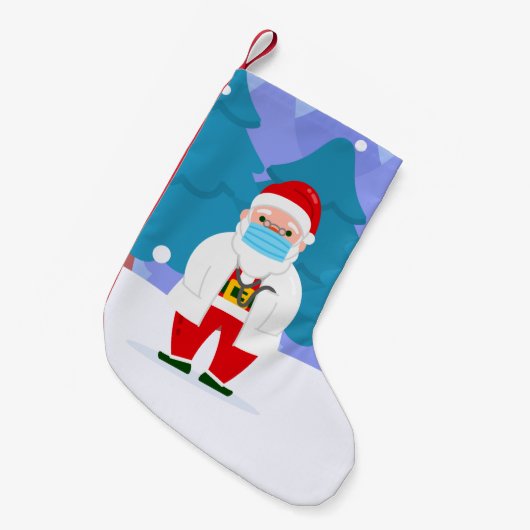 dr santa claus covid kermas gezichtsmasker kleine kerstsok (Voorkant (Hangend))
