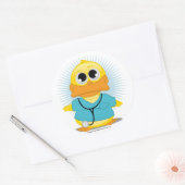 Dr. Scrubs Duck Ronde Sticker (Envelop)