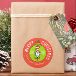 Dr. Seus | Kat in het Pet | Christmas Gift Label<br><div class="desc">Voeg dit leuke Dr. Seuss Grinch cadeau label toe aan elk vakantiegeschenk.</div>