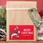 Dr. Seus | Kat in het Pet | Christmas Gift Label<br><div class="desc">Voeg dit leuke Dr. Seuss cadeau label toe aan elk vakantiegeschenk.</div>