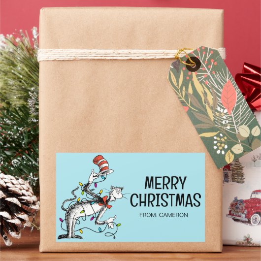 Dr. Seus | Kat in het Pet | Christmas Gift Label (Feestdagen)