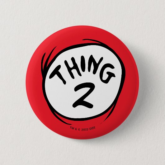 Dr. Seuss | Aangepast ding 1 Ding 2 Ronde Button 5,7 Cm (Voorkant)
