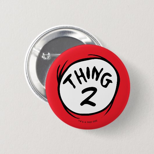 Dr. Seuss | Aangepast ding 1 Ding 2 Ronde Button 5,7 Cm (Voorkant /achterkant)