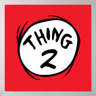 Dr. Seuss   Aangepast ding één ding twee Poster