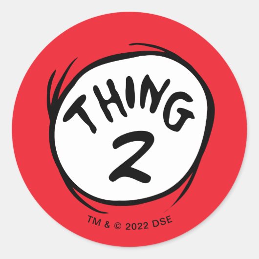 Dr. Seuss | Aangepast ding één ding twee Ronde Sticker (Voorkant)