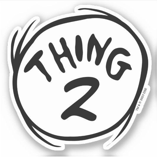 Dr. Seuss | Aangepast ding één ding twee Sticker (Voorkant)