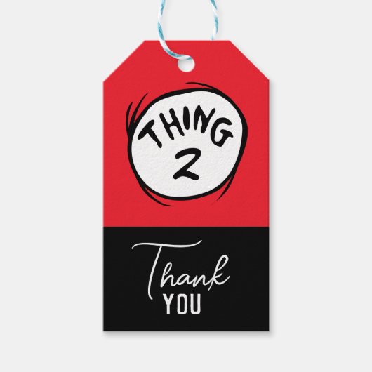 Dr. Seuss | Aangepaste Thing One Thing Two Cadeaulabel (Voorkant)