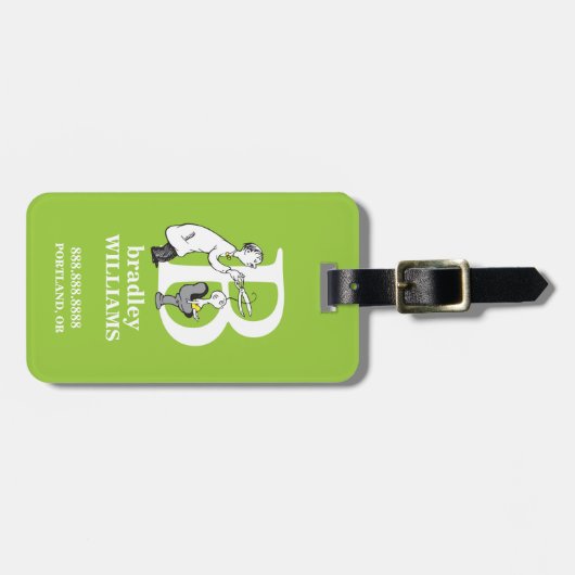 Dr. Seuss ABC: Brief B - wit| Jouw namen toevoegen Bagagelabel (Voorkant horizontaal)