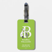 Dr. Seuss ABC: Brief B - wit| Jouw namen toevoegen Bagagelabel (Achterkant verticaal)